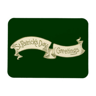 Vintager St. Patrick's Day Gruß Golden Banner Magnet