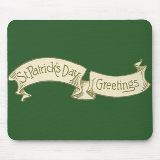 Vintager St. Patrick's Day Gruß Golden Banner Mousepad (Vorne)