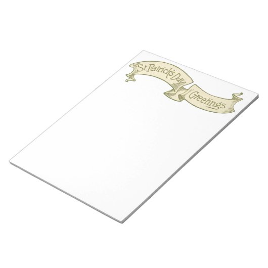 Vintager St. Patrick's Day Gruß Golden Banner Notizblock (angewinkelt)