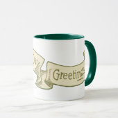 Vintager St. Patrick's Day Gruß Golden Banner Tasse (VorderseiteRechts)