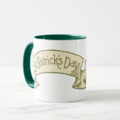 Vintager St. Patrick's Day Gruß Golden Banner Tasse (Vorderseite Links)
