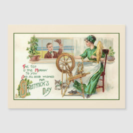 Vintager St. Patrick's Day Gruß Magnetkarte