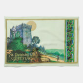 Vintager St. Patrick's Day Gruß mit Schloss Geschirrtuch (Horizontal)