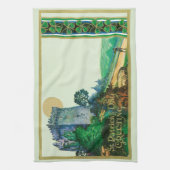 Vintager St. Patrick's Day Gruß mit Schloss Geschirrtuch (Vertikal)