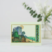 Vintager St. Patrick's Day Gruß mit Schloss Postkarte (Stehend Vorderseite)