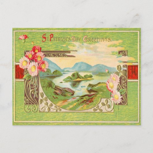 Vintager St. Patrick's Day Gruß Postkarte (Vorderseite)
