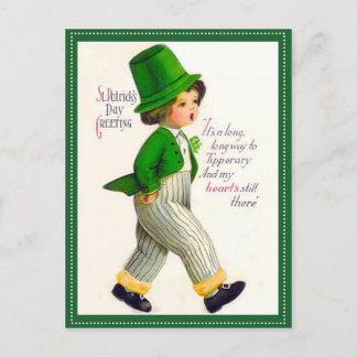 Vintager St. Patrick's Day Gruß Postkarte