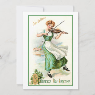 Vintager St. Patrick's Day Irish Lass Feiertagskarte