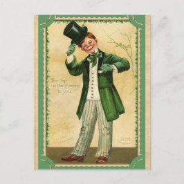 Vintager St Patricks Day Irish Top of the Morning Postkarte