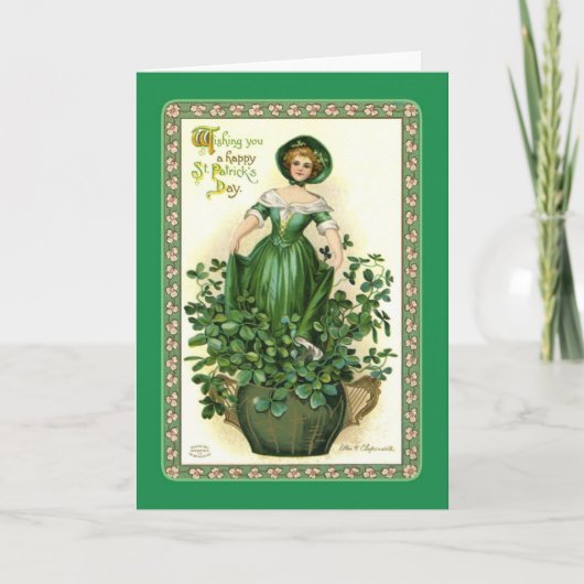 Vintager St. Patrick's Day Karte (Vorderseite)
