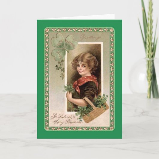 Vintager St. Patrick's Day Karte (Vorderseite)