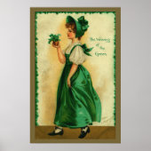 Vintager St. Patrick's Day Lass Green tragen Poster (Vorne)