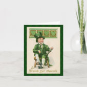 Vintager St Patricks Day Leprechaun Boy Karte (Vorderseite)