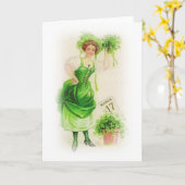 Vintager St. Patricks Day März 17 Karte (Gelbe Blume)