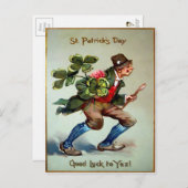 Vintager St. Patrick's Day Postkarte (Vorne/Hinten)