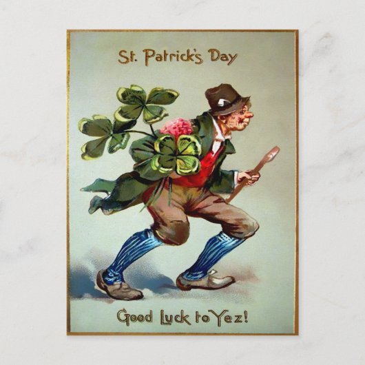 Vintager St. Patrick's Day Postkarte (Vorderseite)