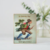 Vintager St. Patrick's Day Postkarte (Stehend Vorderseite)