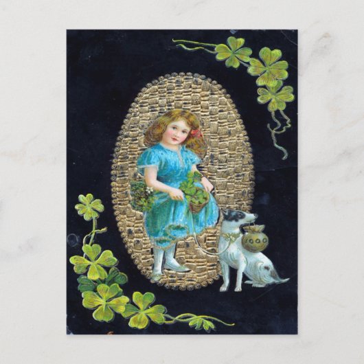 Vintager St. Patrick's Day Postkarte (Vorderseite)