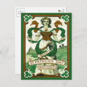 Vintager St. Patrick's Day Postkarte (Vorne/Hinten)