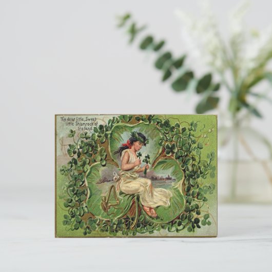 Vintager St. Patrick's Day Postkarte (Stehend Vorderseite)