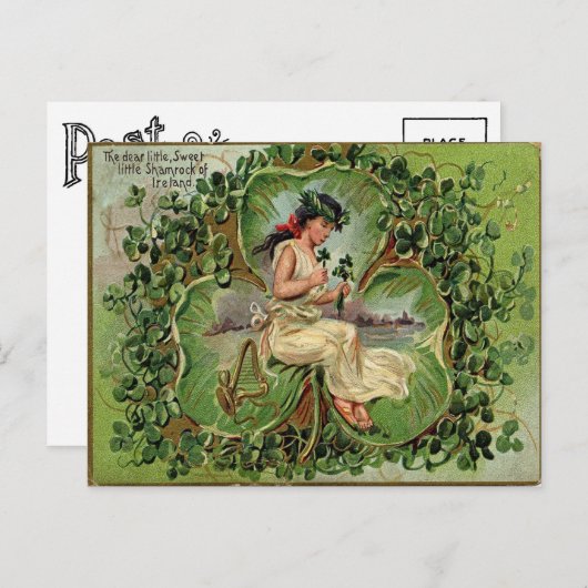 Vintager St. Patrick's Day Postkarte (Vorne/Hinten)