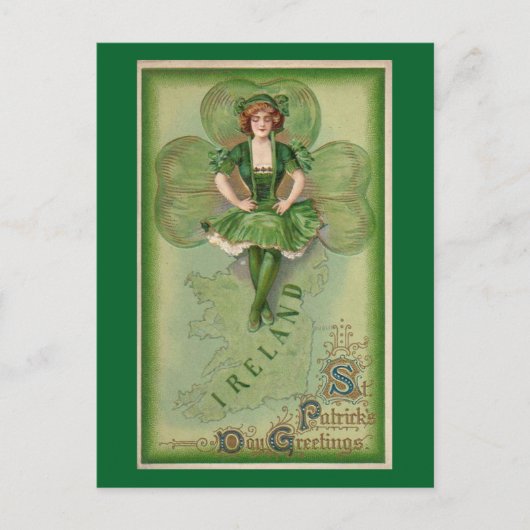 Vintager St. Patrick's Day Postkarte (Vorderseite)