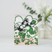 Vintager St. Patrick's Day Postkarte (Stehend Vorderseite)