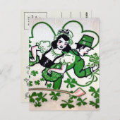 Vintager St. Patrick's Day Postkarte (Vorne/Hinten)