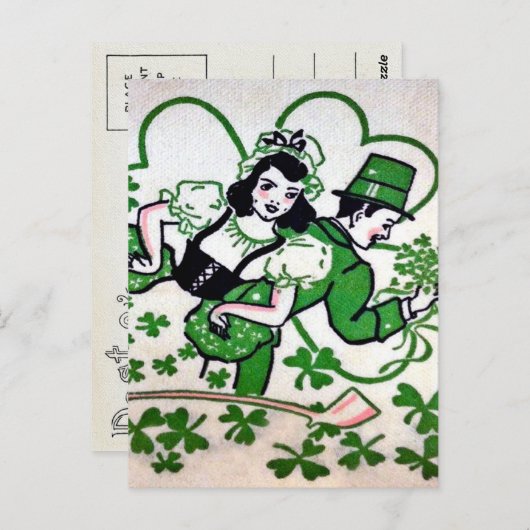 Vintager St. Patrick's Day Postkarte (Vorne/Hinten)