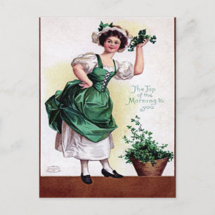 Vintager St. Patrick's Day Postkarte
