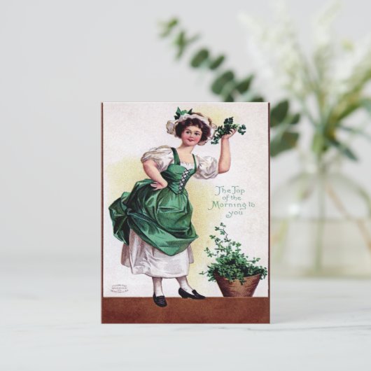 Vintager St. Patrick's Day Postkarte (Stehend Vorderseite)