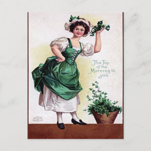 Vintager St. Patrick's Day Postkarte (Vorderseite)