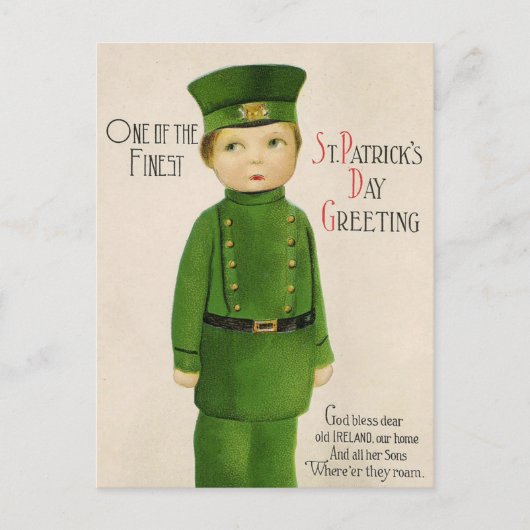 Vintager St. Patrick's Day Postkarte (Vorderseite)