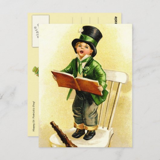 Vintager St. Patrick's Day Postkarte (Vorne/Hinten)