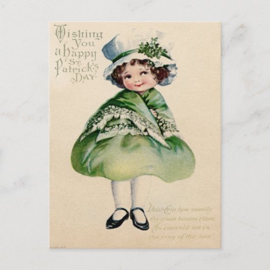 Vintager St. Patrick's Day Postkarte (Vorderseite)