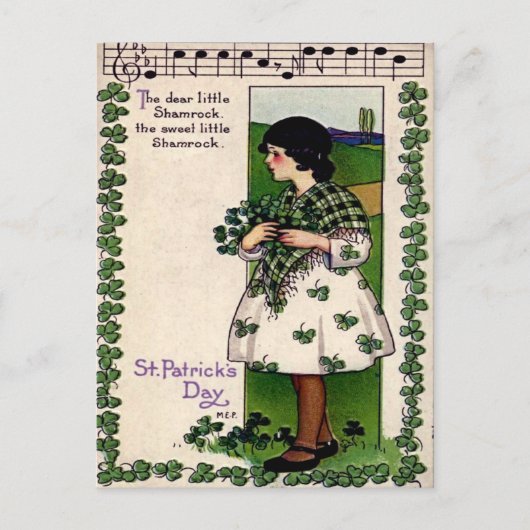 Vintager St. Patrick's Day Postkarte (Vorderseite)