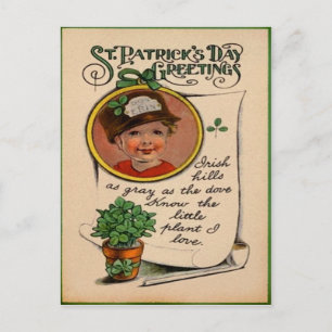 Vintager St. Patrick's Day Postkarte