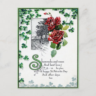 Vintager St. Patrick's Day Postkarte