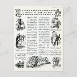 Vintager St. Patrick's Day Postkarte