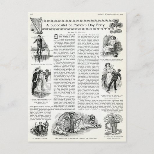 Vintager St. Patrick's Day Postkarte (Vorderseite)