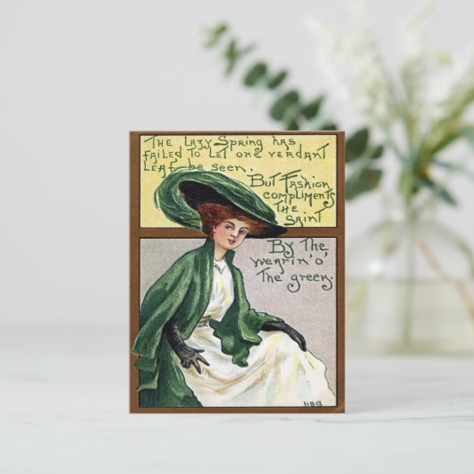 Vintager St. Patrick's Day Postkarte (Stehend Vorderseite)