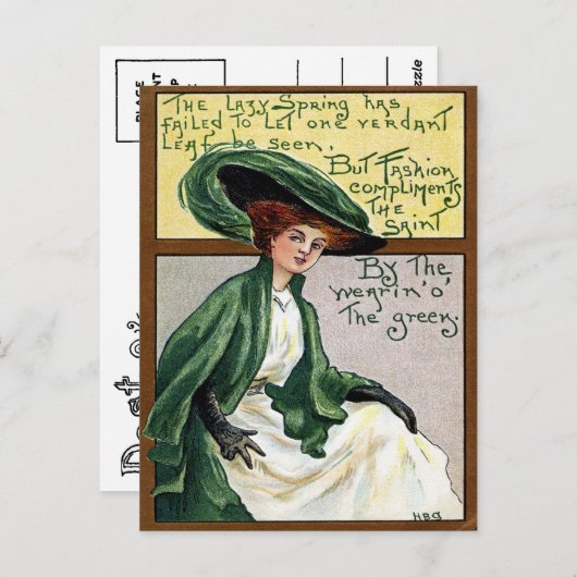 Vintager St. Patrick's Day Postkarte (Vorne/Hinten)