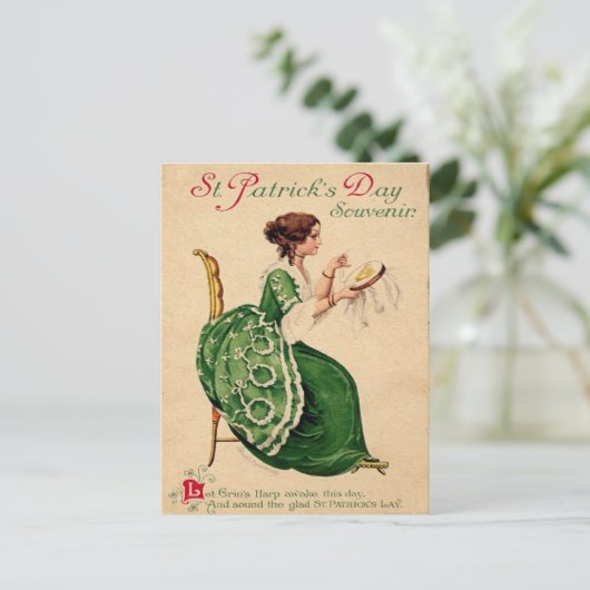 Vintager St. Patrick's Day Postkarte (Stehend Vorderseite)
