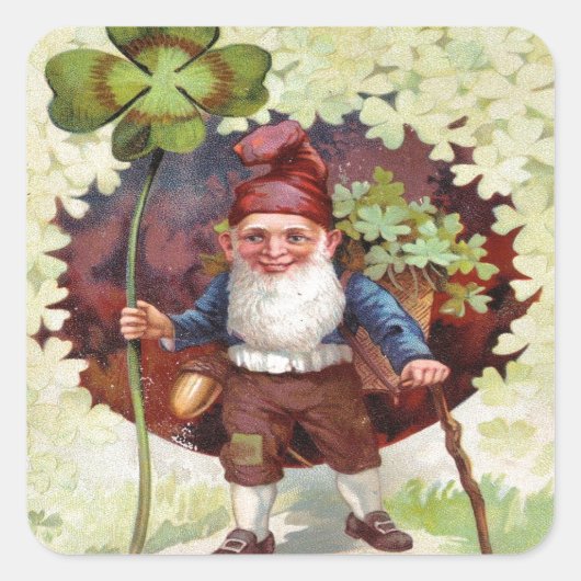 Vintager St. Patrick's Day Quadratischer Aufkleber (Vorderseite)