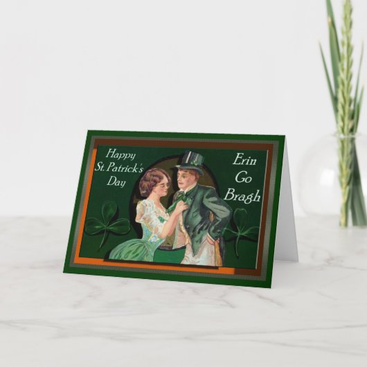 VINTAGER ST. PATRICK'S DAY SHADOW BOX KARTE (Vorderseite)