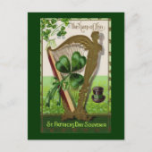 Vintager St. Patrick's Day Souvenir Postkarte (Vorderseite)