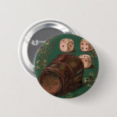 Vintager St. Patrick's Day, Viel Glück Irish Dice Button (Vorne & Hinten)