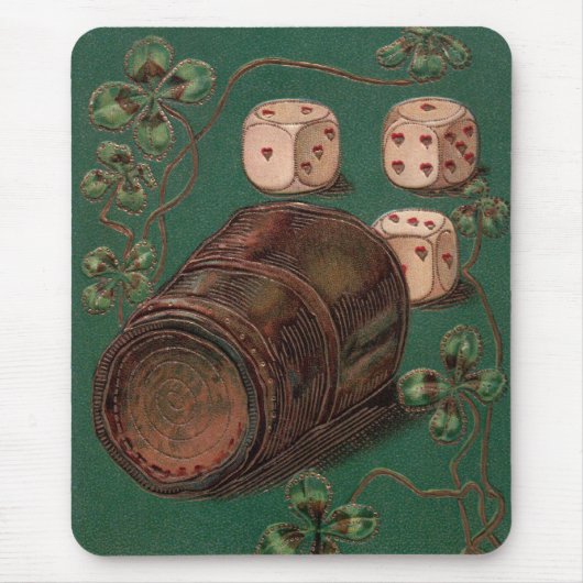 Vintager St. Patrick's Day, Viel Glück Irish Dice Mousepad (Vorne)