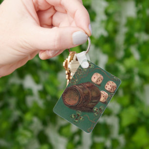 Vintager St. Patrick's Day, Viel Glück Irish Dice Schlüsselanhänger