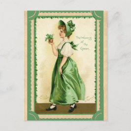 Vintager St. Patricks Day Wearing the Green Postkarte